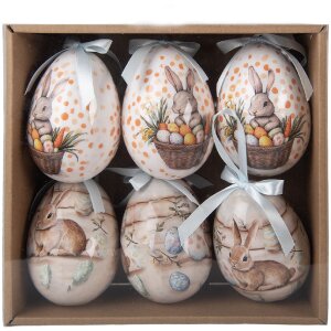 Zestaw 6 wiszących dekoracji w kształcie jaja –...