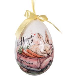 Zestaw 6 kolorowych wiszących dekoracji w kształcie jajka Ø 7x10 cm