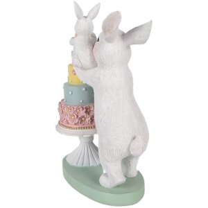 Dekoracja wisząca w kształcie zająca – biała, poliresyna, 21x10x27 cm