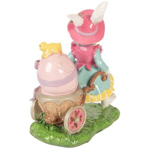 Dekoracja wisząca w kształcie królika Clayre & Eef, biało-zielona, 19x11x23 cm