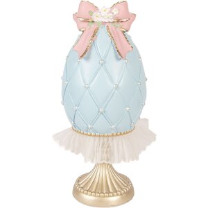 Dekoracja w kształcie jajka w kolorze niebiesko-złotym...