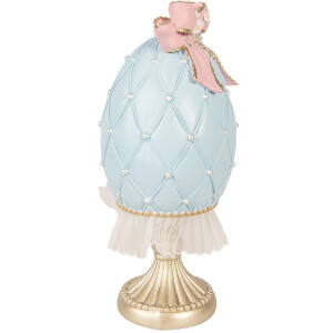 Dekoracja w kształcie jajka w kolorze niebiesko-złotym...