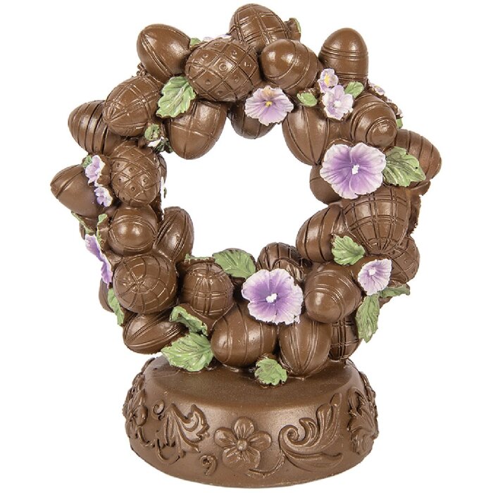 Dekoracyjne jajko Clayre & Eef, brązowo-zielone, 17x11x19 cm