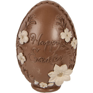Dekoracja w kształcie jaja Clayre & Eef, brązowo-biała, Ø 9x13 cm