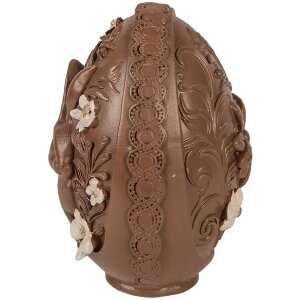 Jajo dekoracyjne Clayre & Eef, brązowo-biały...