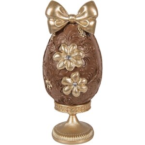 Dekoracja w kształcie jaja 10x9x21 cm, brąz-gold, Clayre...