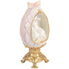 Jajo dekoracyjne z zajączkiem w kolorze biało-złotym, 17x12x31 cm, Clayre & Eef