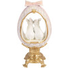 Jajo dekoracyjne z zajączkiem w kolorze biało-złotym, 17x12x31 cm, Clayre & Eef