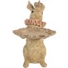 Dekoracja z królikiem i miseczką – beżowy z akcentami złotymi, 31x20x33 cm
