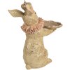 Dekoracja z królikiem i miseczką – beżowy z akcentami złotymi, 31x20x33 cm