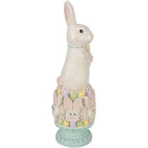 Figurka królika w kolorze biało-różowym – Clayre & Eef 12x11x34 cm