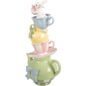 Dekoracja z herbatnikiem i kubkami na stosie –...