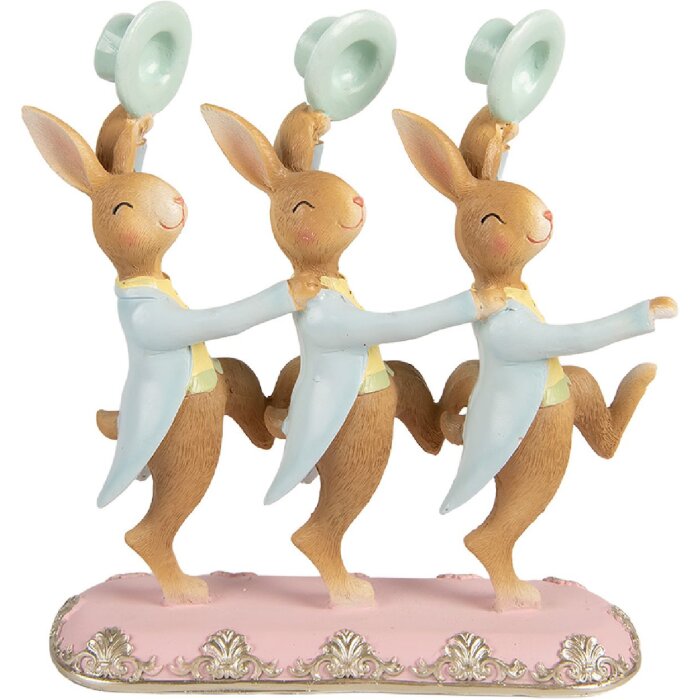 Dekoracja wisząca w kształcie królika – brązowo-niebieska, 23x8x25 cm, Clayre & Eef