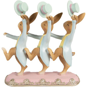 Dekoracja wisząca w kształcie królika – brązowo-niebieska, 23x8x25 cm, Clayre & Eef