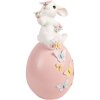 Kotek na jajku – dekoracja ścienna biało-różowa 16x15x29 cm