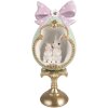Dekoracja w kształcie jaja z królikiem Clayre & Eef – biało-niebiesko-złota, 17x16x41 cm