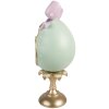 Dekoracja w kształcie jaja z królikiem Clayre & Eef – biało-niebiesko-złota, 17x16x41 cm