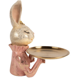 Bustek królika Clayre & Eef, beżowy, 27x24x30 cm – dekoracja do wnętrza