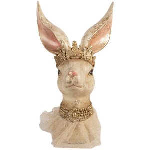 Dekoracja wisząca królik beżowo-złoty, 19x16x29...