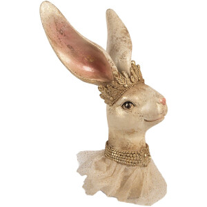 Dekoracja wisząca królik beżowo-złoty, 19x16x29...