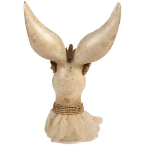 Dekoracja wisząca królik beżowo-złoty, 19x16x29 cm, Clayre & Eef