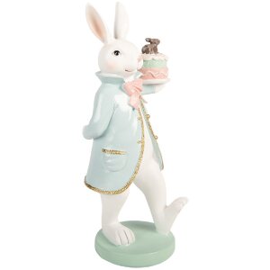 Figurka z królikiem trzymającym tort –...