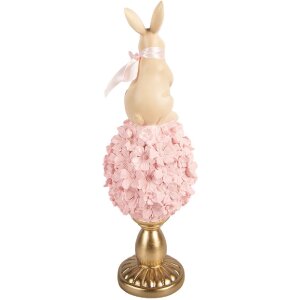 Dekoracja wisząca „Kanałek na jajku” – beżowo-różowa, Ø 11x32 cm, Clayre & Eef