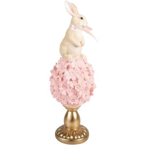 Dekoracja wisząca „Kanałek na jajku” – beżowo-różowa, Ø 11x32 cm, Clayre & Eef