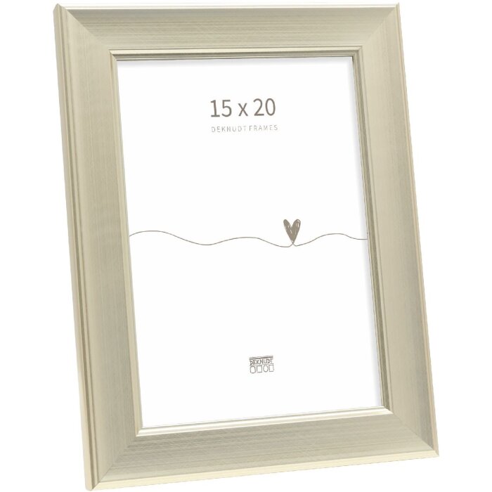 Ramka na zdjęcia Deknudt S244 srebrna 15x20 cm – elegancki profil z drewna i szkłem akrylowym