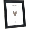 Ramka na zdjęcia Deknudt S244, czarna z srebrną krawędzią, 18x24 cm