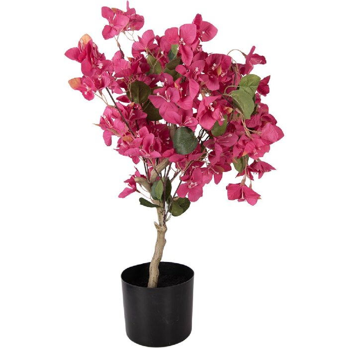 Dekoracja wisząca Bougainvillea 30x30x90 cm z różowymi kwiatami i zielonymi liśćmi – Clayre & Eef