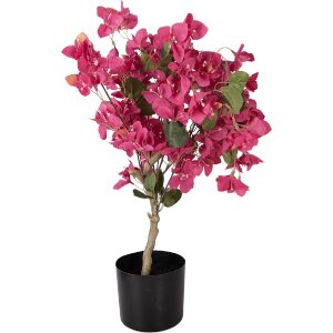 Dekoracja wisząca Bougainvillea 30x30x90 cm z różowymi kwiatami i zielonymi liśćmi – Clayre & Eef