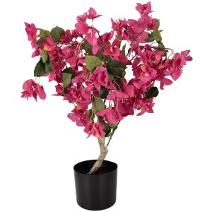 Dekoracja wisząca Bougainvillea 30x30x90 cm z różowymi kwiatami i zielonymi liśćmi – Clayre & Eef