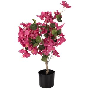 Dekoracja wisząca Bougainvillea 30x30x90 cm z różowymi kwiatami i zielonymi liśćmi – Clayre & Eef