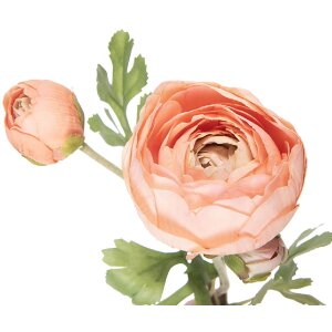 Kwiat sztuczny ranunkel pomarańczowo-zielony 6x10x52 cm...