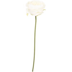 Kwiat sztuczny w kształcie róży Clayre & Eef – biało-zielony, 9x9x35 cm