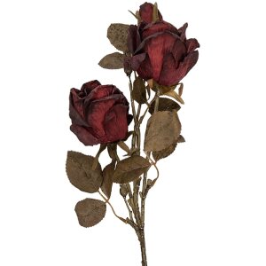 Dekoracja gałąź z kwiatami czerwono-zielone, 12x12x70 cm, Clayre & Eef