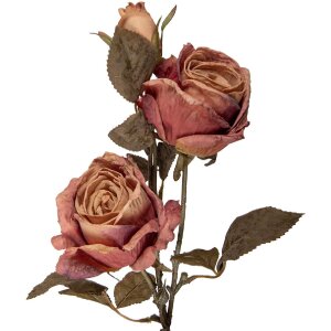 Dekoracja gałązka z kwiatami w odcieniach różu i zielonego, 12x12x70 cm – Clayre & Eef