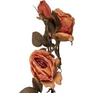 Dekoracja wisząca Clayre & Eef – gałązka z kwiatami pomarańczowo-zielonymi 12x12x70 cm