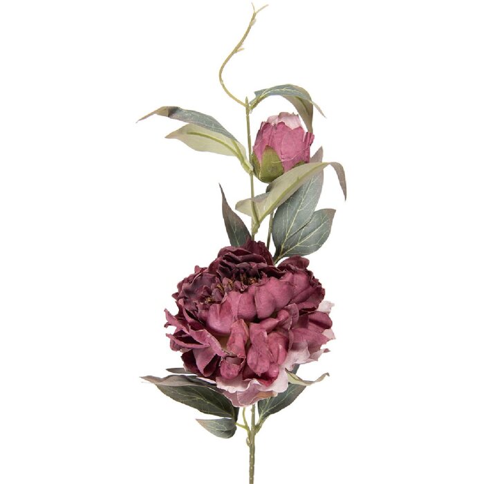 Dekoracja gałązka z kwiatami fioletowo-zielone, 14x14x78 cm – Clayre & Eef