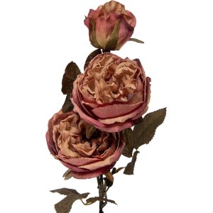 Dekoracja wisząca Clayre & Eef – gałąź z kwiatami w różu i zieleni, 12x15x70 cm