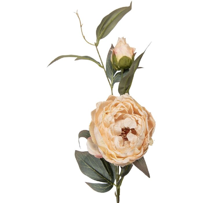 Dekoracja gałąź z kwiatami Clayre & Eef, beżowo-zielona, 14x14x83 cm