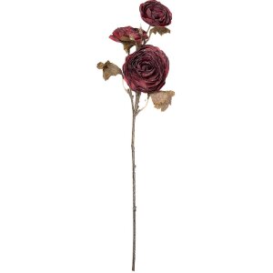 Dekoracja wisząca z kwiatami Clayre & Eef, czerwono-zielona, 10x12x70 cm