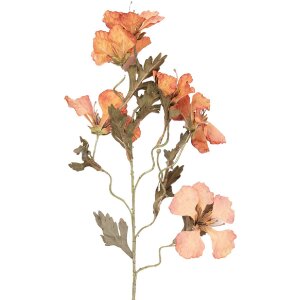 Dekoracja wisząca z gałązką i kwiatami w odcieniach pomarańczy i zieleni 8x20x82 cm