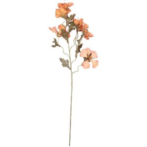 Dekoracja wisząca z gałązką i kwiatami w odcieniach pomarańczy i zieleni 8x20x82 cm