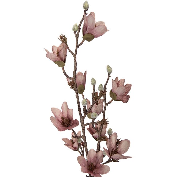 Dekoracja wisząca z gałązką i kwiatami w odcieniach różu i brązu, 12x15x92 cm – Clayre & Eef