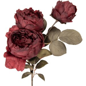 Dekoracja wisząca Clayre & Eef w kształcie kwiatowego pnia z kwiatami, czerwono-zielona, 12x15x52 cm