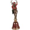 Święty Mikołaj na reniferze – dekoracja świąteczna 24x20x63 cm, brąz i czerwień