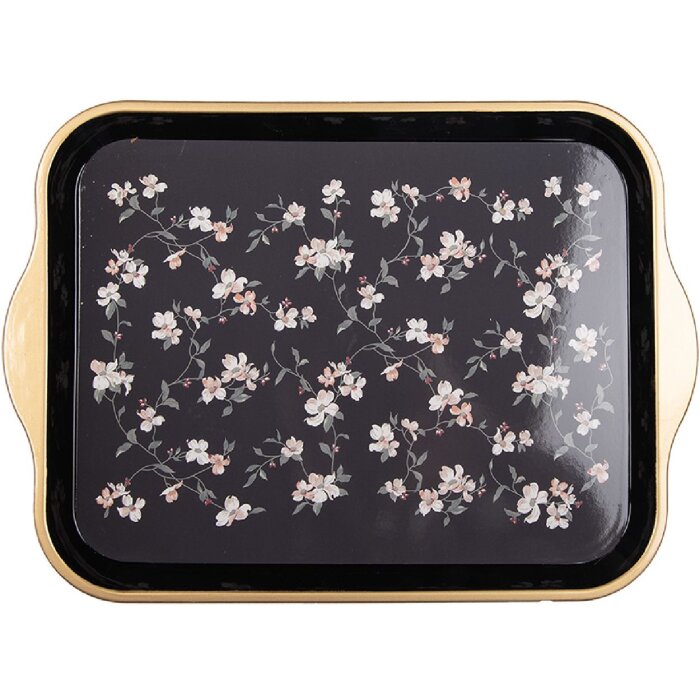 Tablet stołowy Clayre & Eef 38x27x2 cm czarno-biały