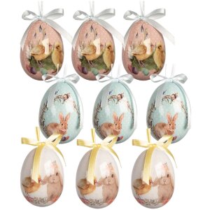 Zestaw 9 wiszących dekoracji w kształcie jajek –...